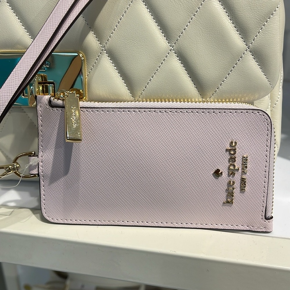 Kate Spade Madison Card Case Lanyard Pale Amethyst NWT - Picture 14 of 16